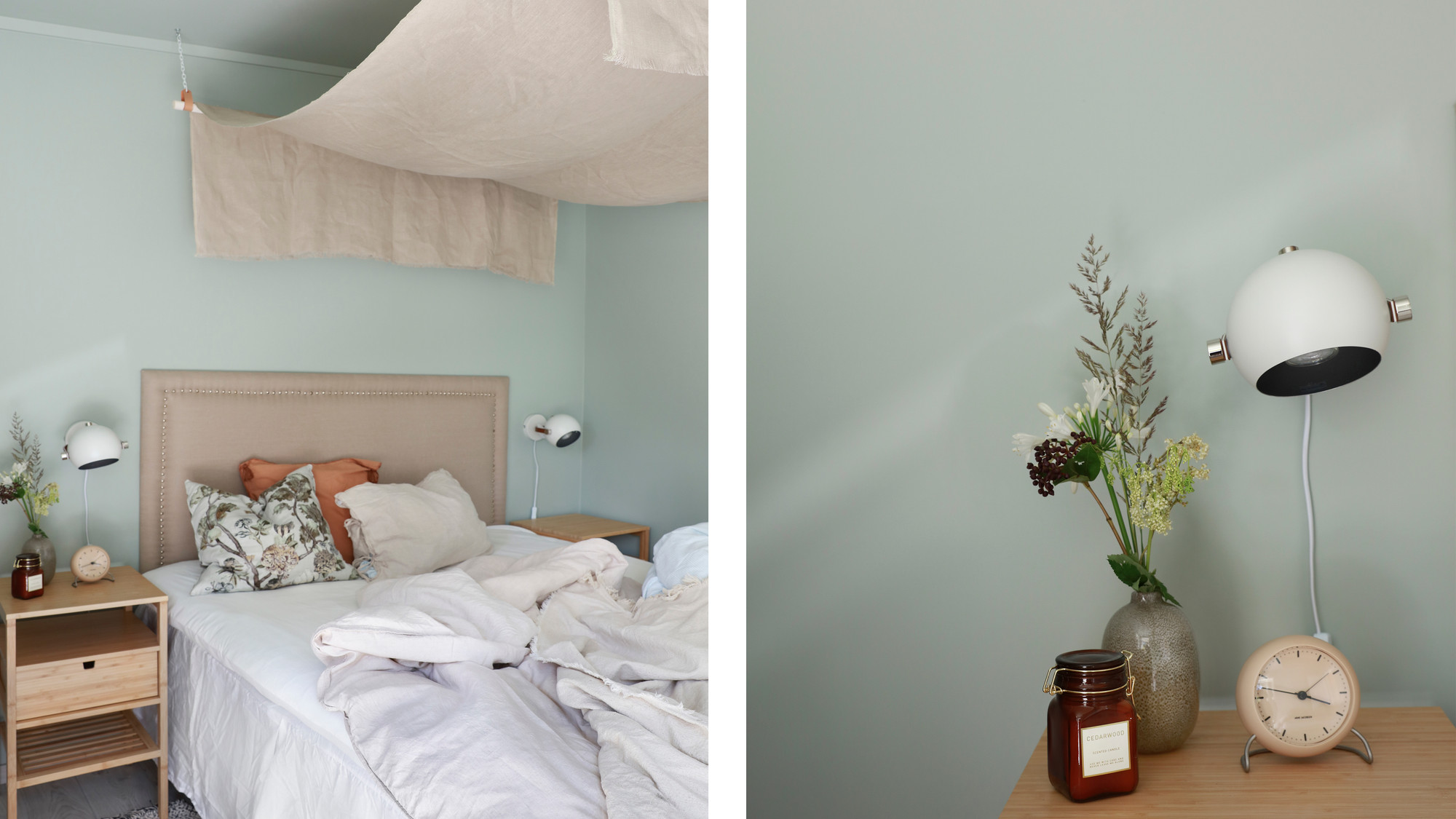 Huntonit Proff Vegg malt i duse pasteller.